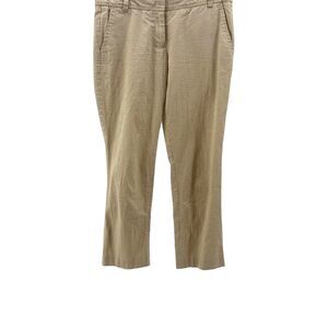 J.Crew City Fit khaki & white striped seersucker Cropped Pants